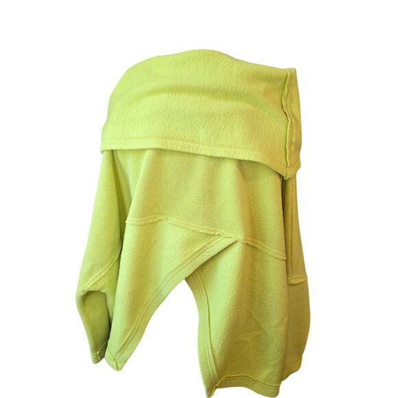 Free People Chartreuse Cowl Neck Oversized Fleece Knit Sweater XS - Picture 2 of 4